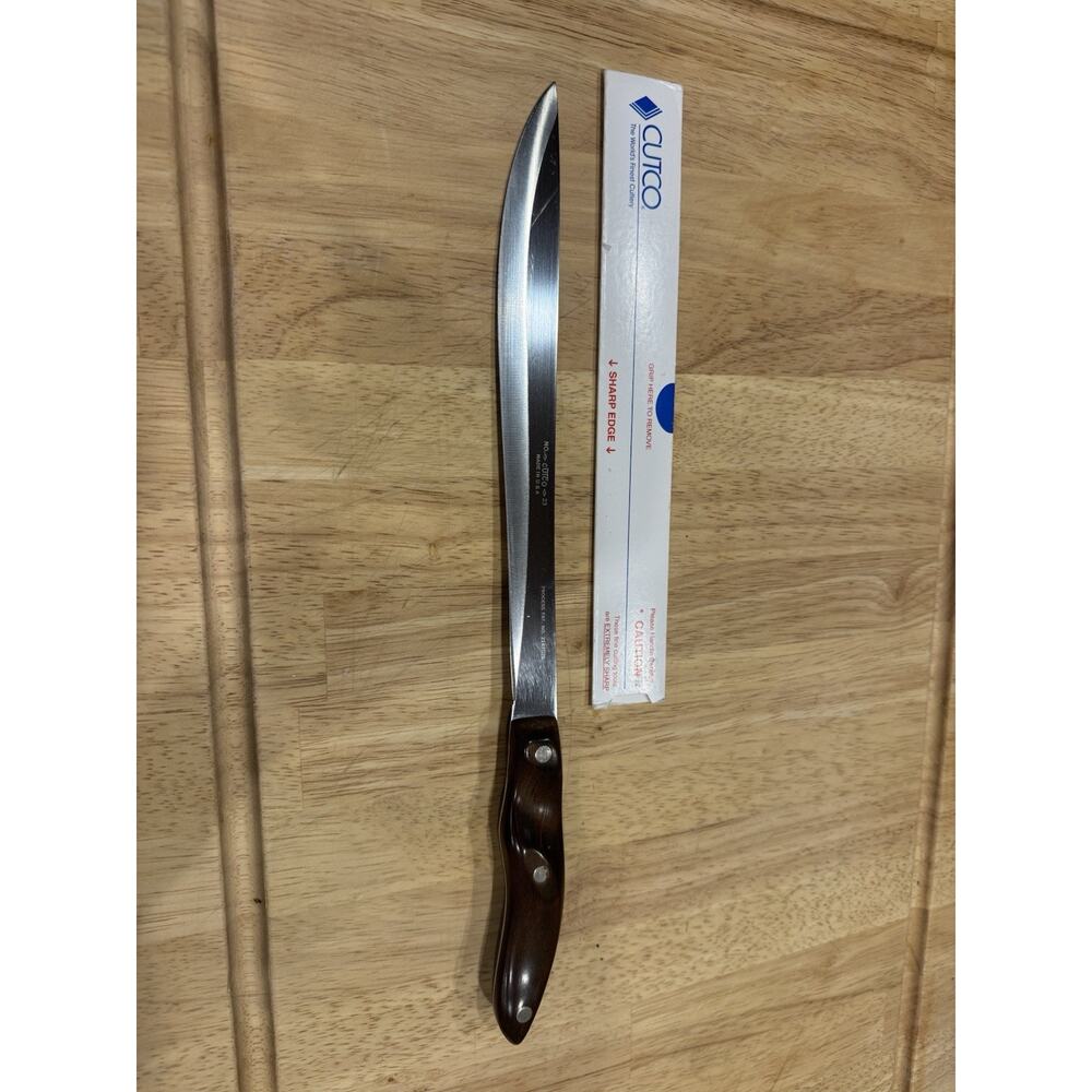 Cutco No. 23 Slicer Carving Knife Made in USA Brown Handle Kitchen Knife
